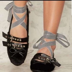 Velour Ballerina w/ Buckles & Straps